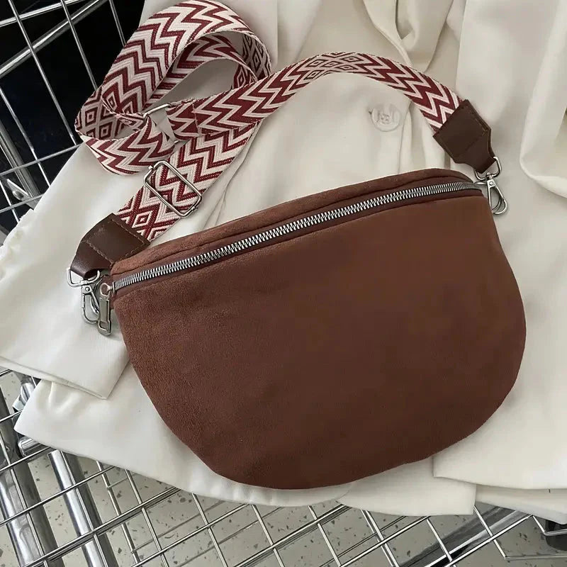 bags : Rits Breed Armbandje - Elastisch Accessoire in Bruin van Pantino