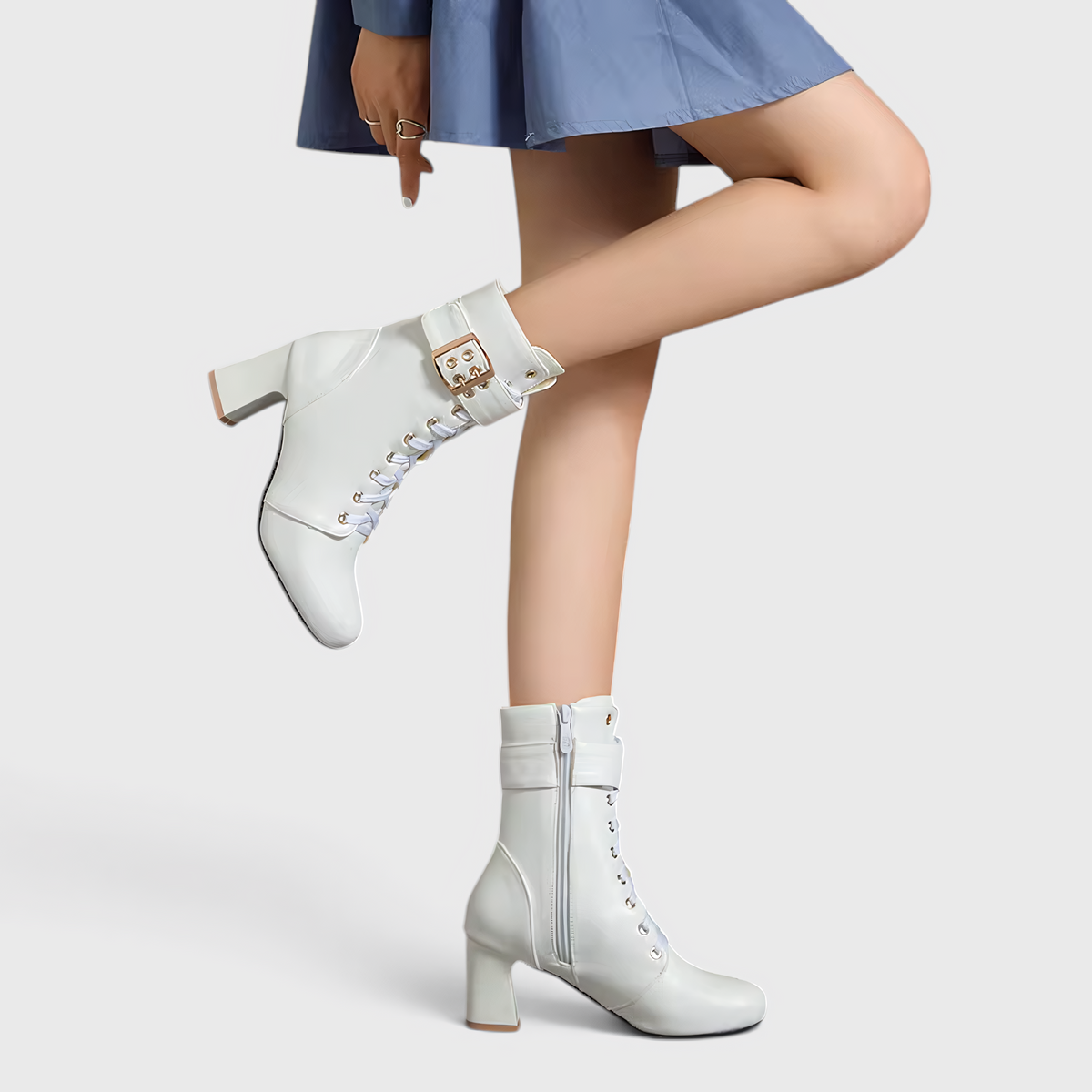 Shoes : Enkellaarsjes met Veters en Verstelbaar Riempje in van Pantinoshop