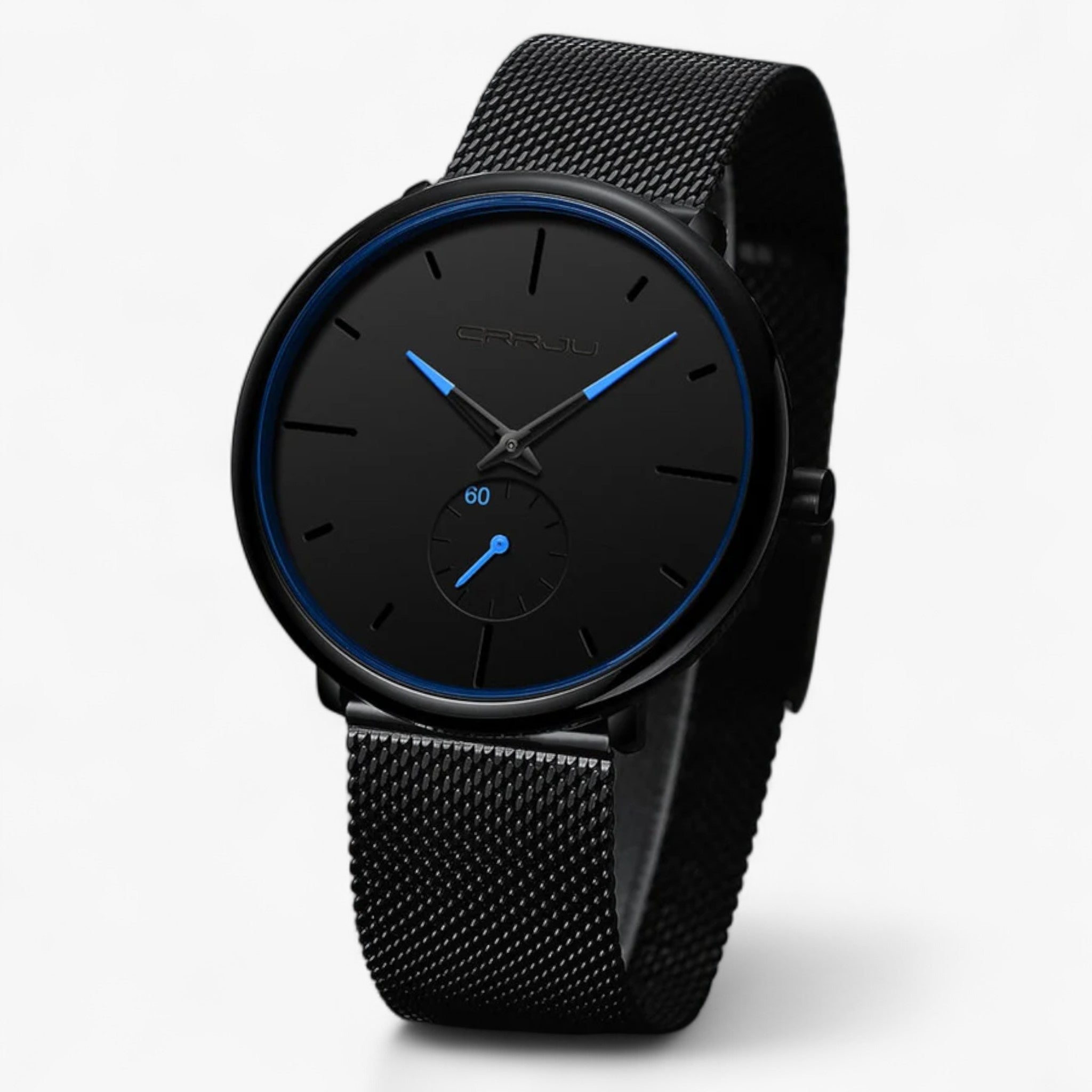 watches : Horloge Heren Zwart Blauw - Crjju Dunne Moderne in van Pantino