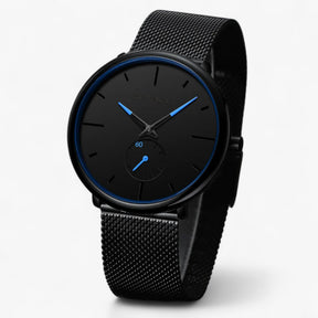 watches : Horloge Heren Zwart Blauw - Crjju Dunne Moderne in van Pantino