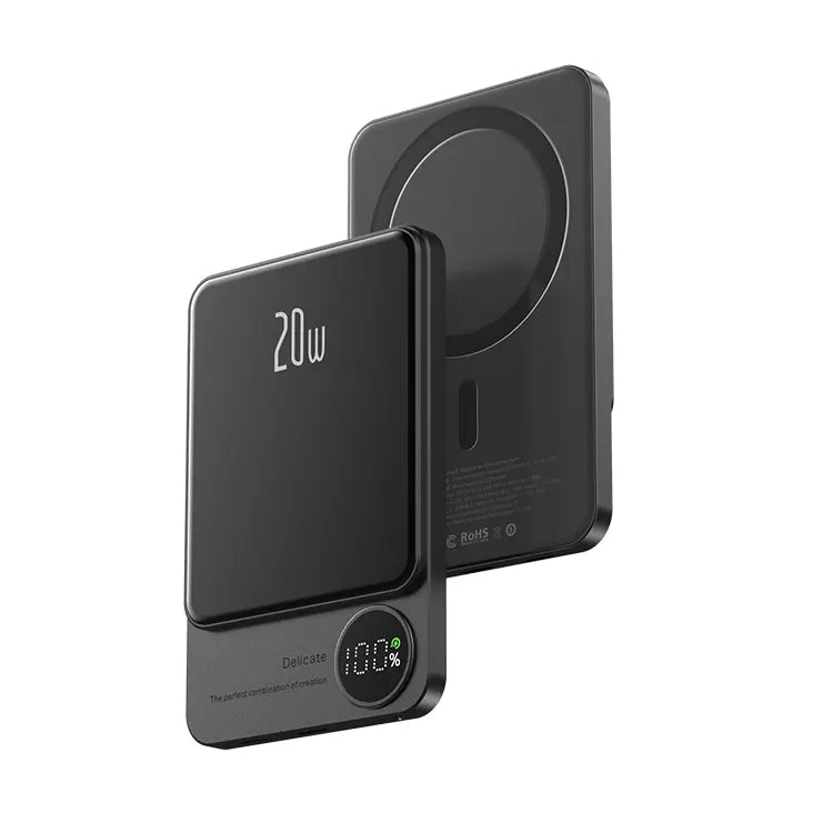 gadgets : Magnetische Powerbank (Draadloos) Dames 9 Mm - Groen in Grijs | bijna uitverkocht van Pantino