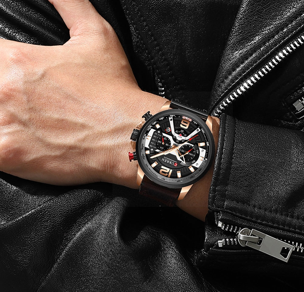 watches : Horloge Heren Zwart - Curren Polshorloge voor Rose + in Rose Goud + Zwart van Pantino