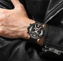 watches : Horloge Heren Zwart - Curren Polshorloge voor Rose + in Rose Goud + Zwart van Pantino
