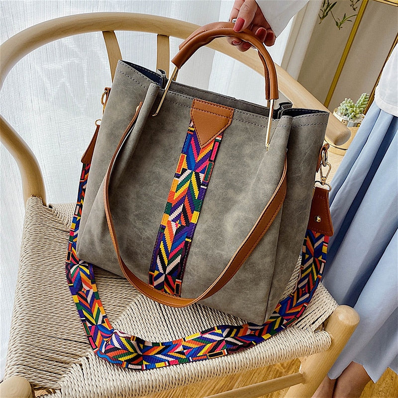 bags : Luxe Draagtas Kunstleer - Bruin in Grijs van Pantino