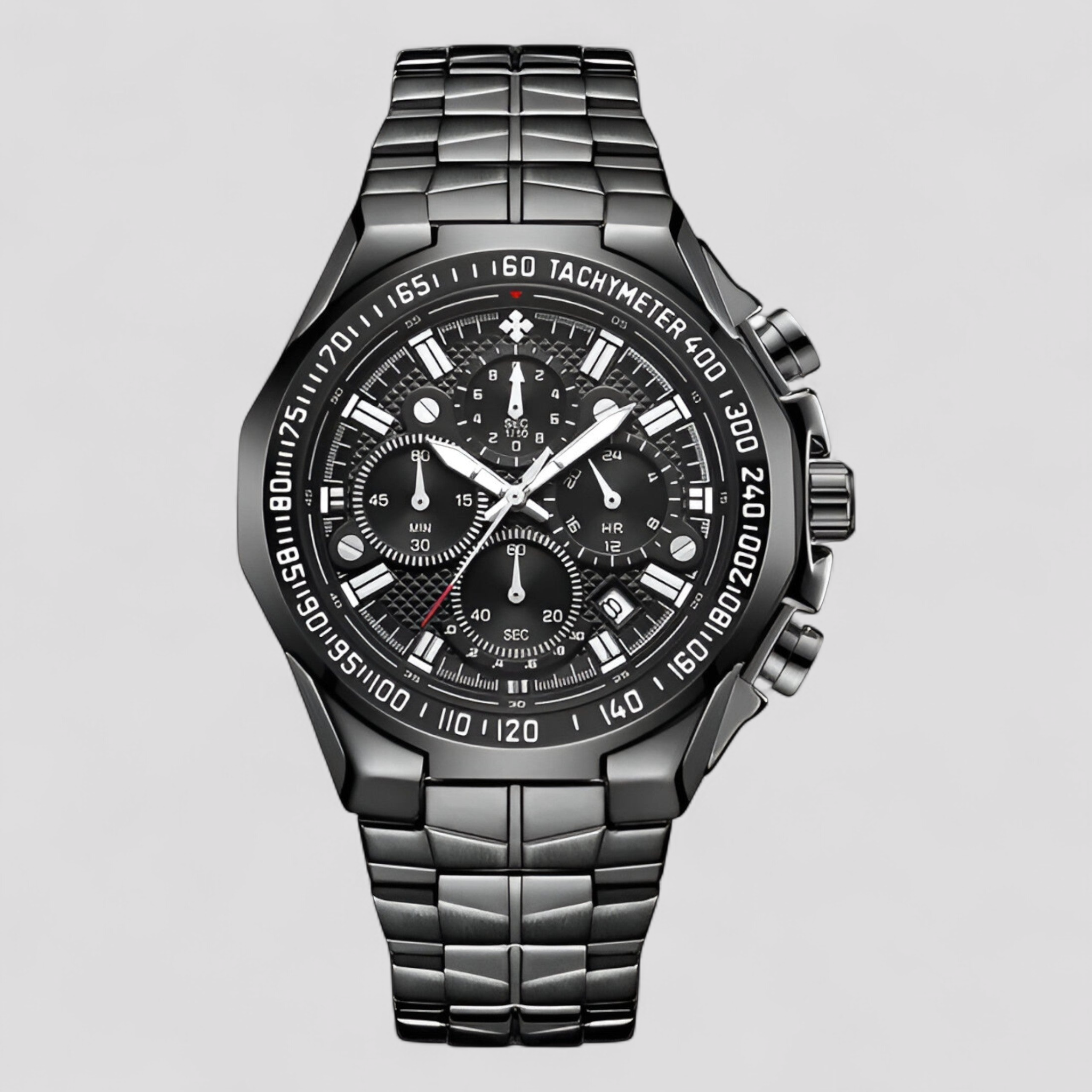 watches : Militair Chronograafhorloge Heren Goud - Staal - Analoog in zwart zwart van Pantino