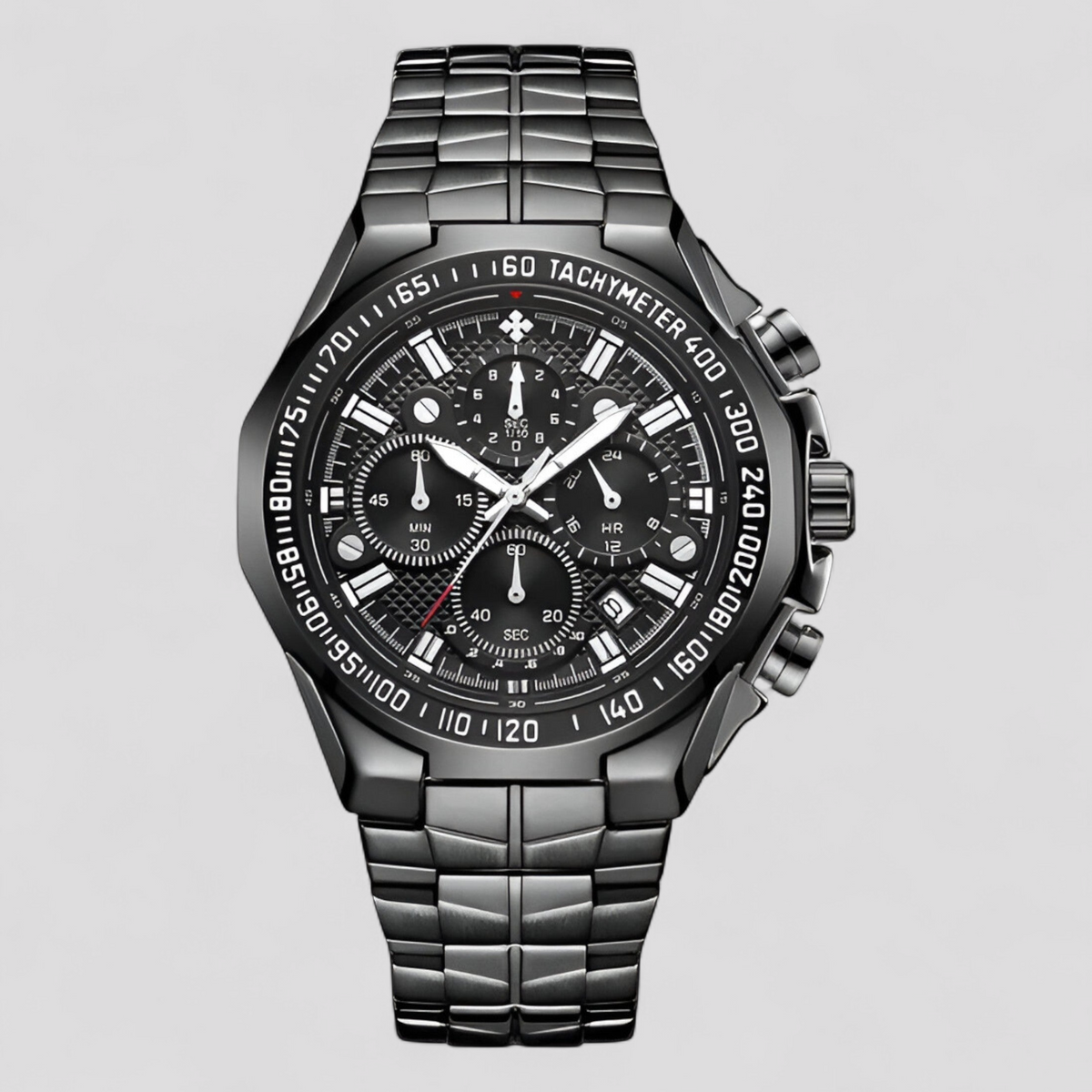 watches : Militair Chronograafhorloge Heren Goud - Staal - Analoog in zwart zwart van Pantino