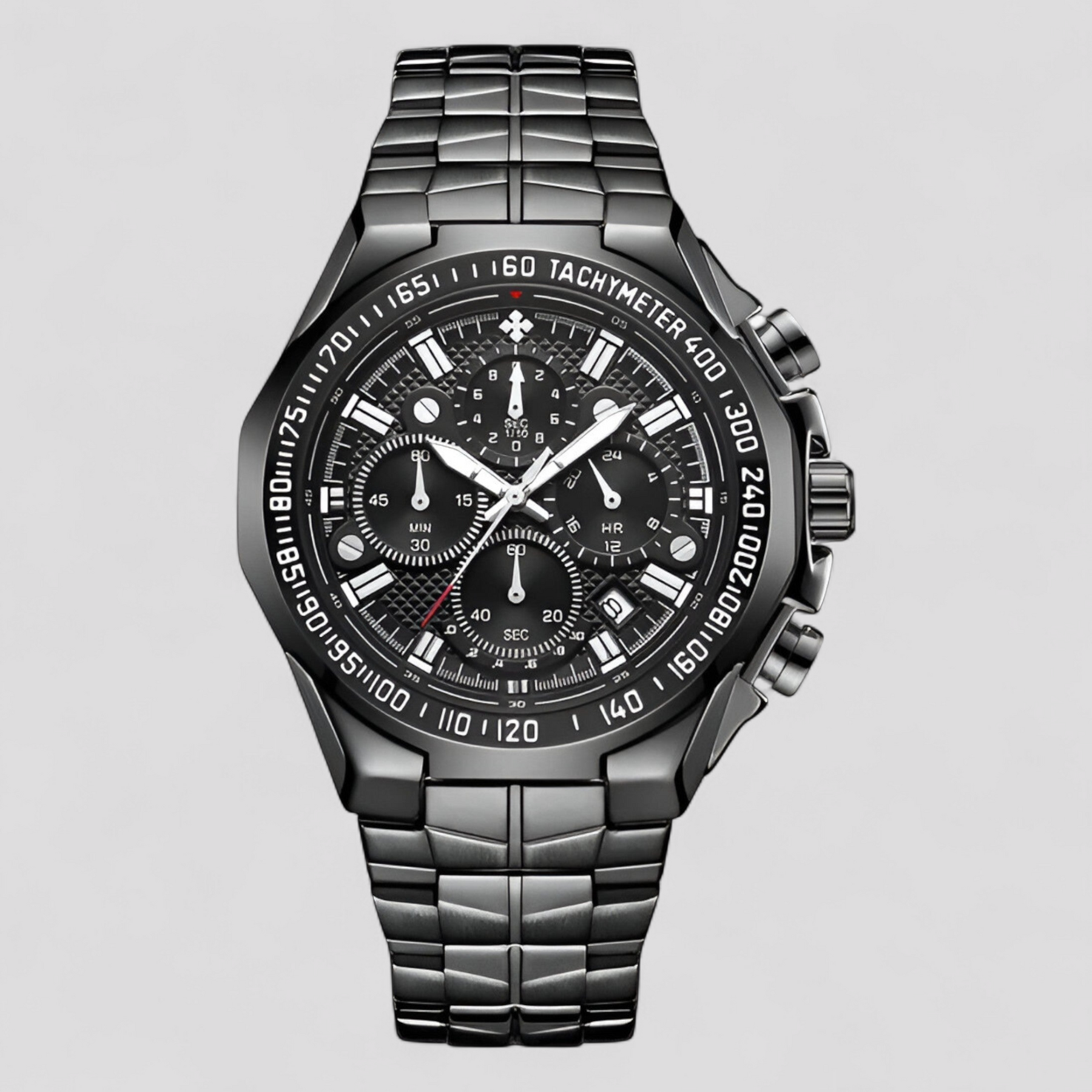 watches : Militair Chronograafhorloge Heren Goud - Staal - Analoog in zwart zwart van Pantino