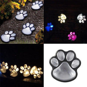 outdoor equipment : Paw Print Solar Lampjes Wit 4 Stuks - Tuin Pad Decoratie - Solar LED in van Pantino