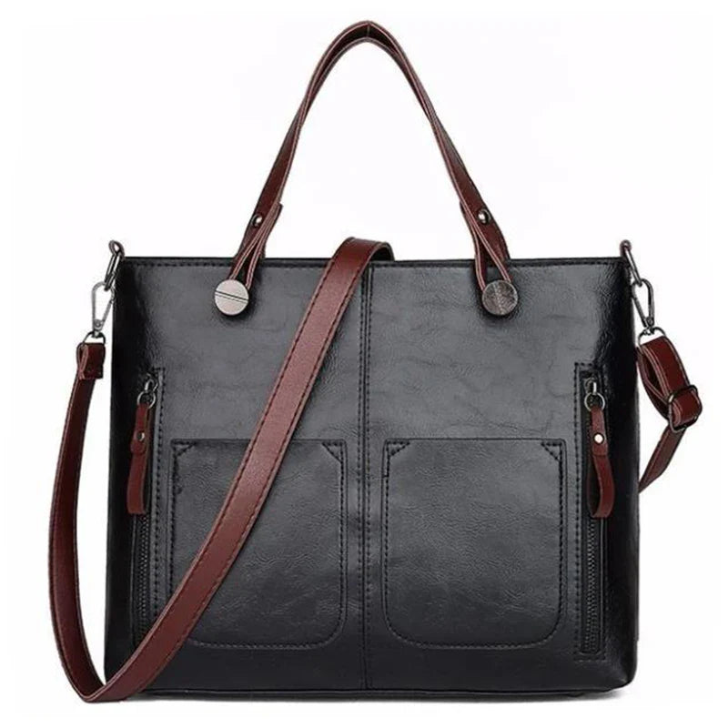 bags : Schoudertas Dames Zwart - VintageVogue Luxe in Zwart van Pantino