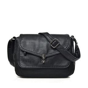 bags : Crossbody Tas Dames Retro Zwart - The Carolina Bag Polyester in Retro Zwart van Pantino