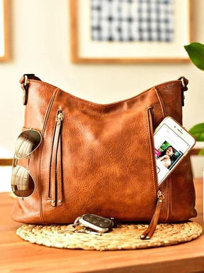 bags : Elegante Vintage Leren Tas met Stijl - Bruin in van Pantino
