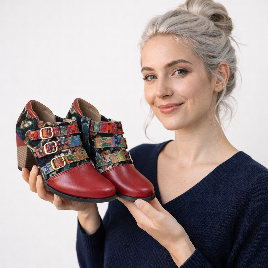 Bottes pour femmes : Laarzen Dames Boho Korte Leder - Premium Kwaliteit in van Pantino