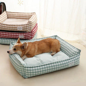 pets : Hondenbed Beige Ruitjespatroon - Zachte Rustplaats - 100% Katoen in van Pantino