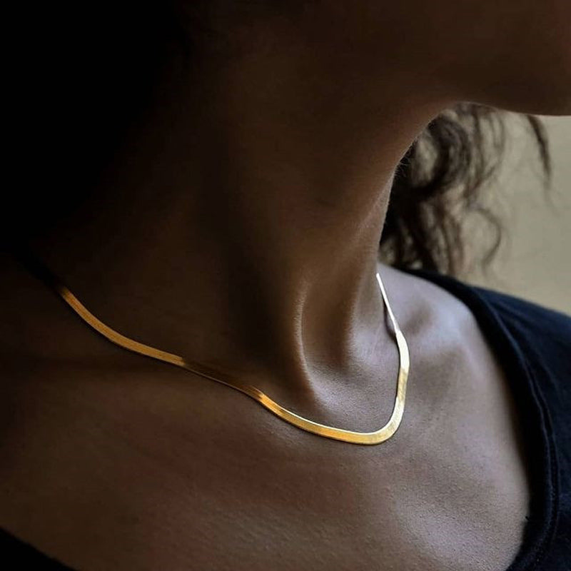 Necklace : Snake Choker Ketting Zilver - Tijdloos Slang Design - Zilver in van Pantino