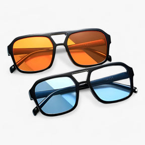 Sunglasses : Vintage Vierkante Zonnebril Dames Zwart - Stijlvolle Oogbescherming - UV400 in van Pantino