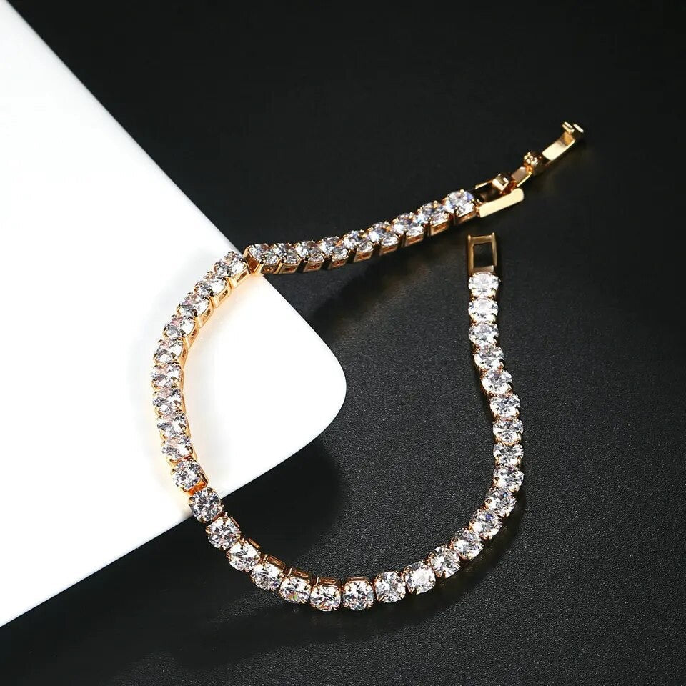 Bracelet : Tennis Armband Dames - Goud in Goud (Gesp sluiting) van Pantino