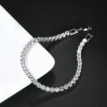 Bracelet : Tennis Armband Dames - Goud in Zilver (Gesp sluiting) van Pantino