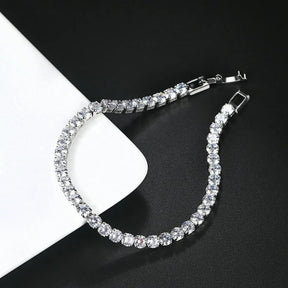 Bracelet : Tennis Armband Dames - Goud in Zilver (Gesp sluiting) van Pantino