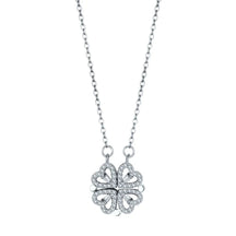 Necklace : Klavertje Ketting Dames - Geluk en Bescherming Symbool - Goudkleurig Metaal in Zilver (45 cm) van Pantino