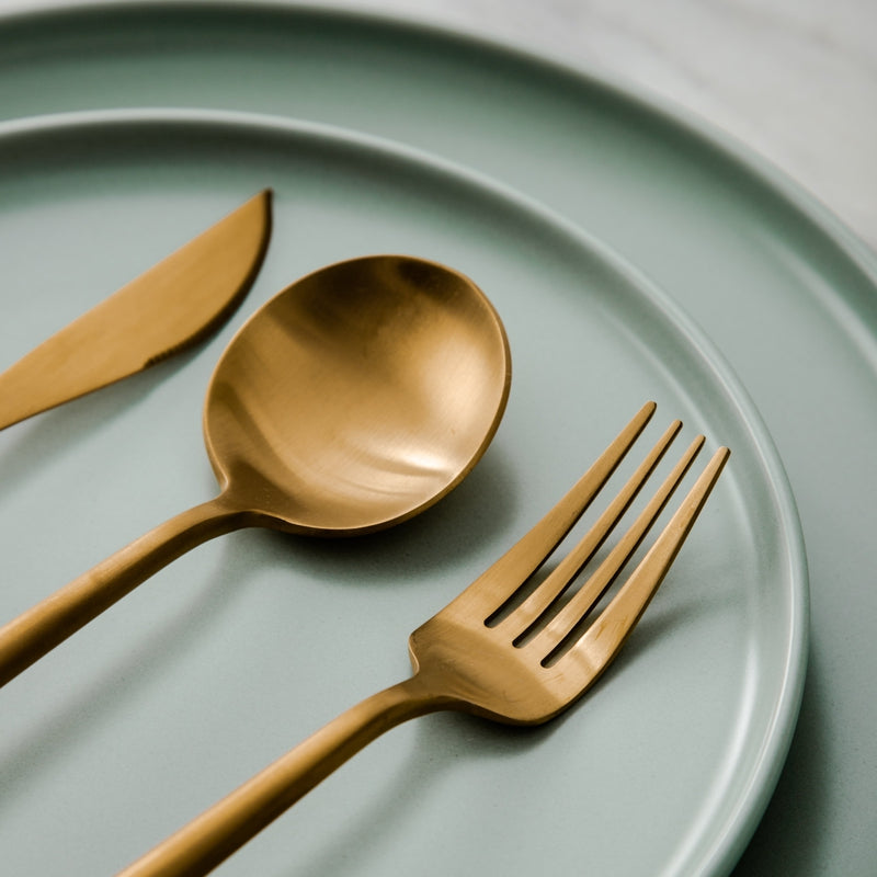 home & garden : Minimalistisch Bestekset Goud - Titanium Luxe Elegant Dineren - Titanium in van Pantino