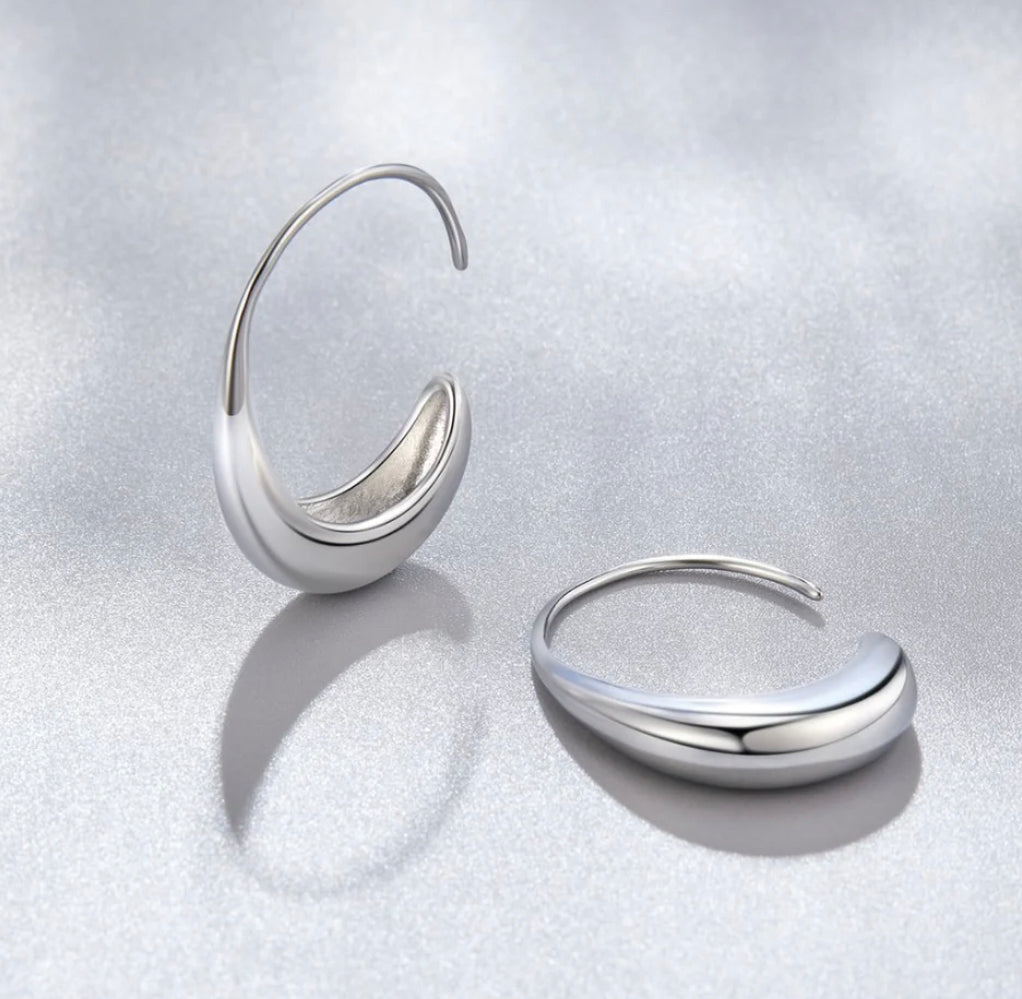 Earrings : Oorbellen Roze - Drop Hoop 2cm in Zilver van Pantino