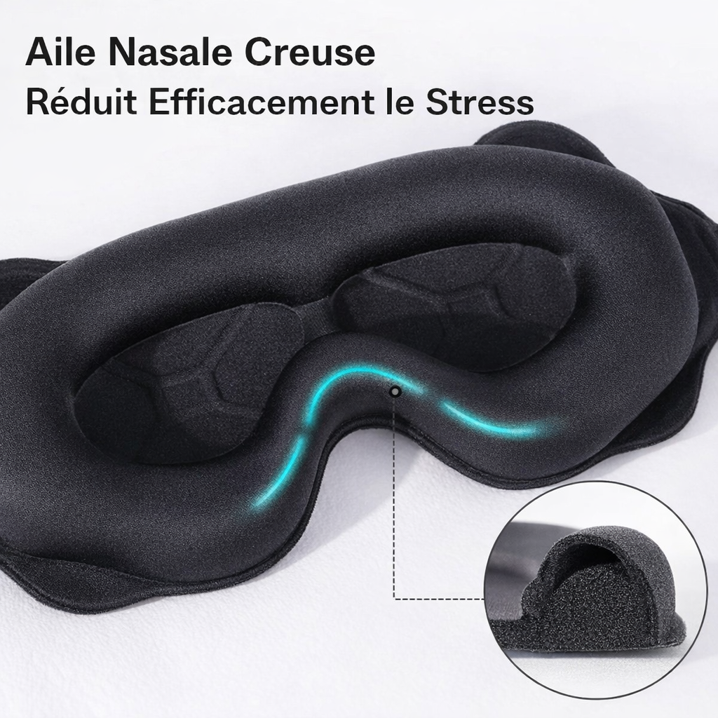 Masques de sommeil : Verstelbaar 3D-slaapmasker – anti-lichtcomfort voor mannen en vrouwen in van Pantino