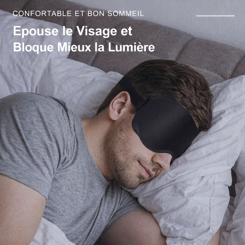 Masques de sommeil : Verstelbaar 3D-slaapmasker – anti-lichtcomfort voor mannen en vrouwen in van Pantino