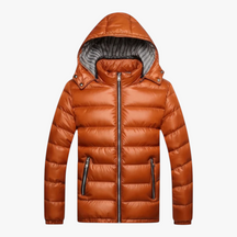 Herenjassen & -jacks : Heren Jas Winter met Capuchon - Blauw in Bruin van Pantino