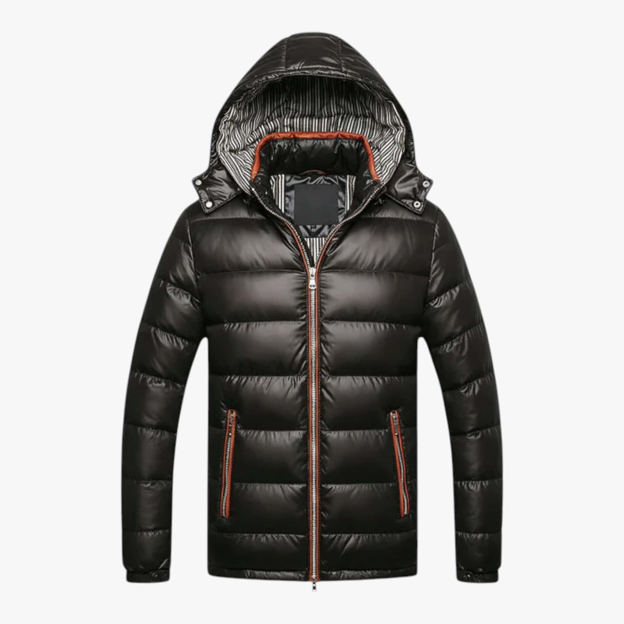 Herenjassen & -jacks : Heren Jas Winter met Capuchon - Blauw in Zwart van Pantino