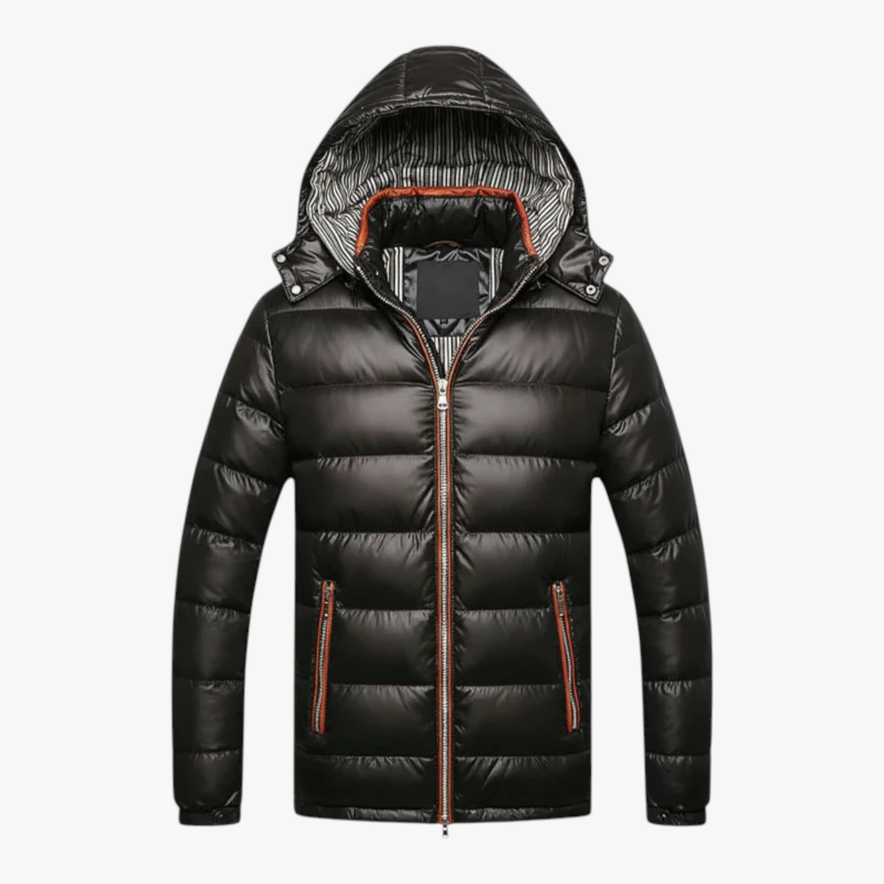 Herenjassen & -jacks : Heren Jas Winter met Capuchon - Blauw in Zwart van Pantino