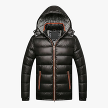 Herenjassen & -jacks : Heren Jas Winter met Capuchon - Blauw in Zwart van Pantino