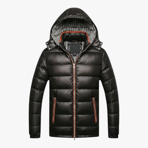 Herenjassen & -jacks : Heren Jas Winter met Capuchon - Blauw in Zwart van Pantino