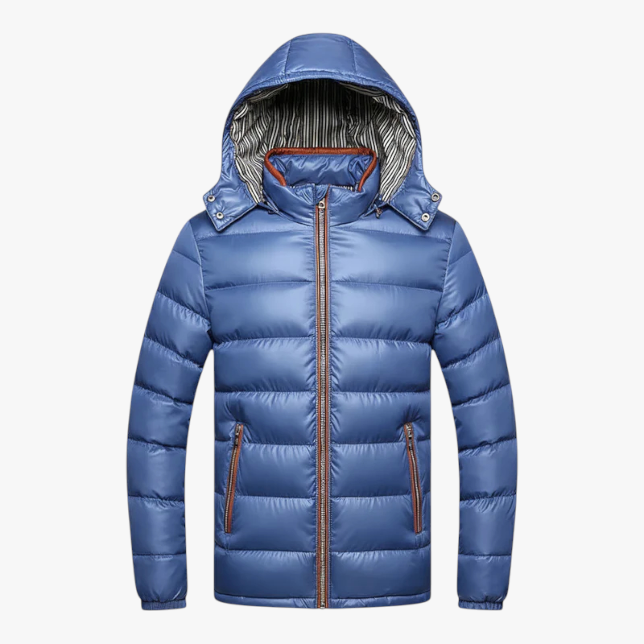 Herenjassen & -jacks : Heren Jas Winter met Capuchon - Blauw in Blauw van Pantino