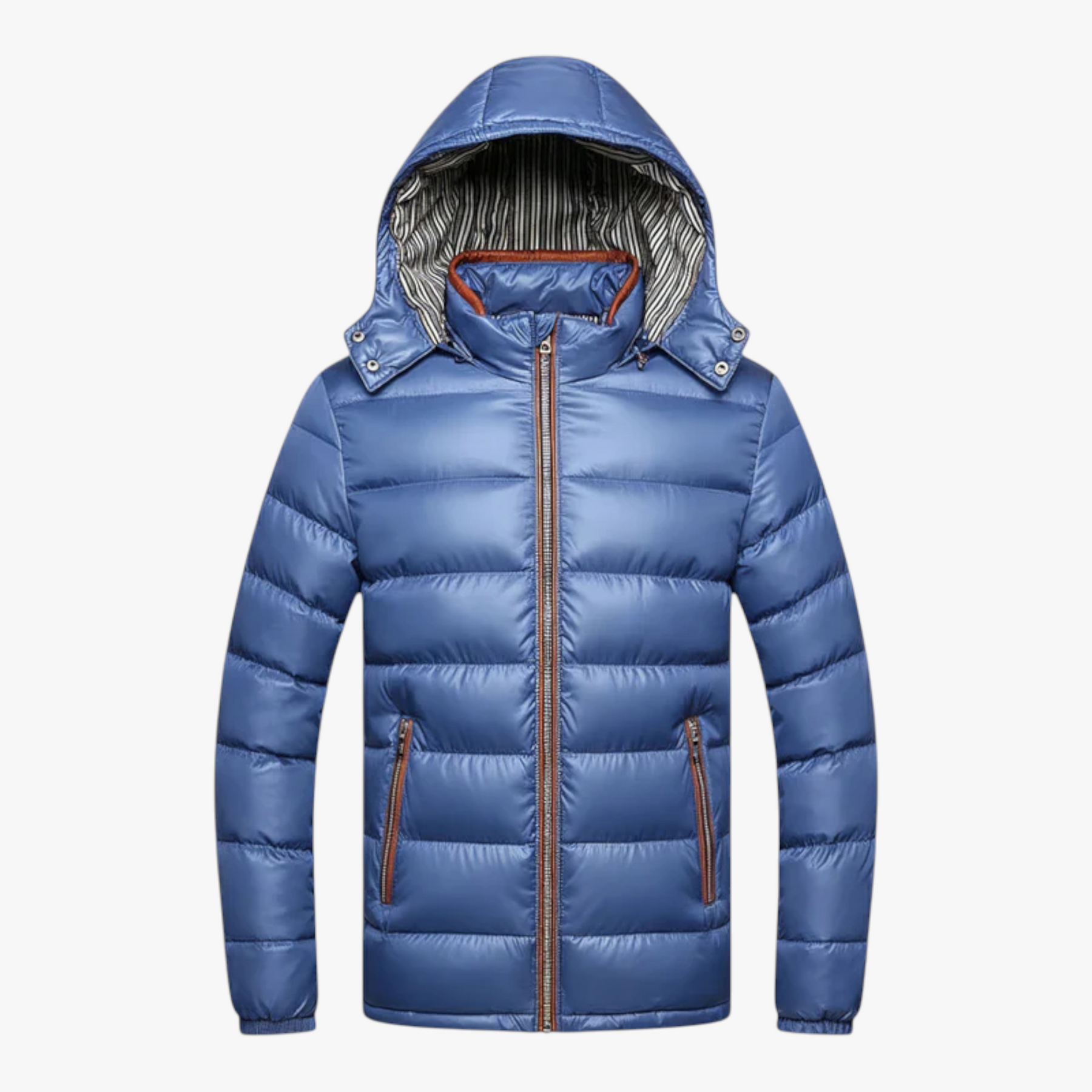 Herenjassen & -jacks : Heren Jas Winter met Capuchon - Blauw in Blauw van Pantino