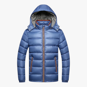 Herenjassen & -jacks : Heren Jas Winter met Capuchon - Blauw in Blauw van Pantino