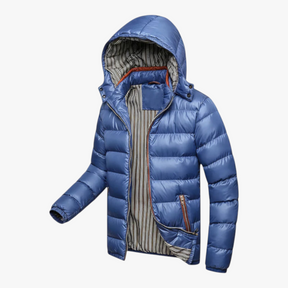 Herenjassen & -jacks : Heren Jas Winter met Capuchon - Blauw in van Pantino