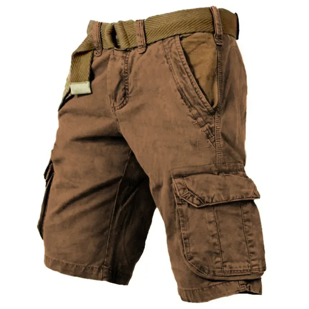 Shorts : Heren Korte Katoen Brun in Brun van Pantino