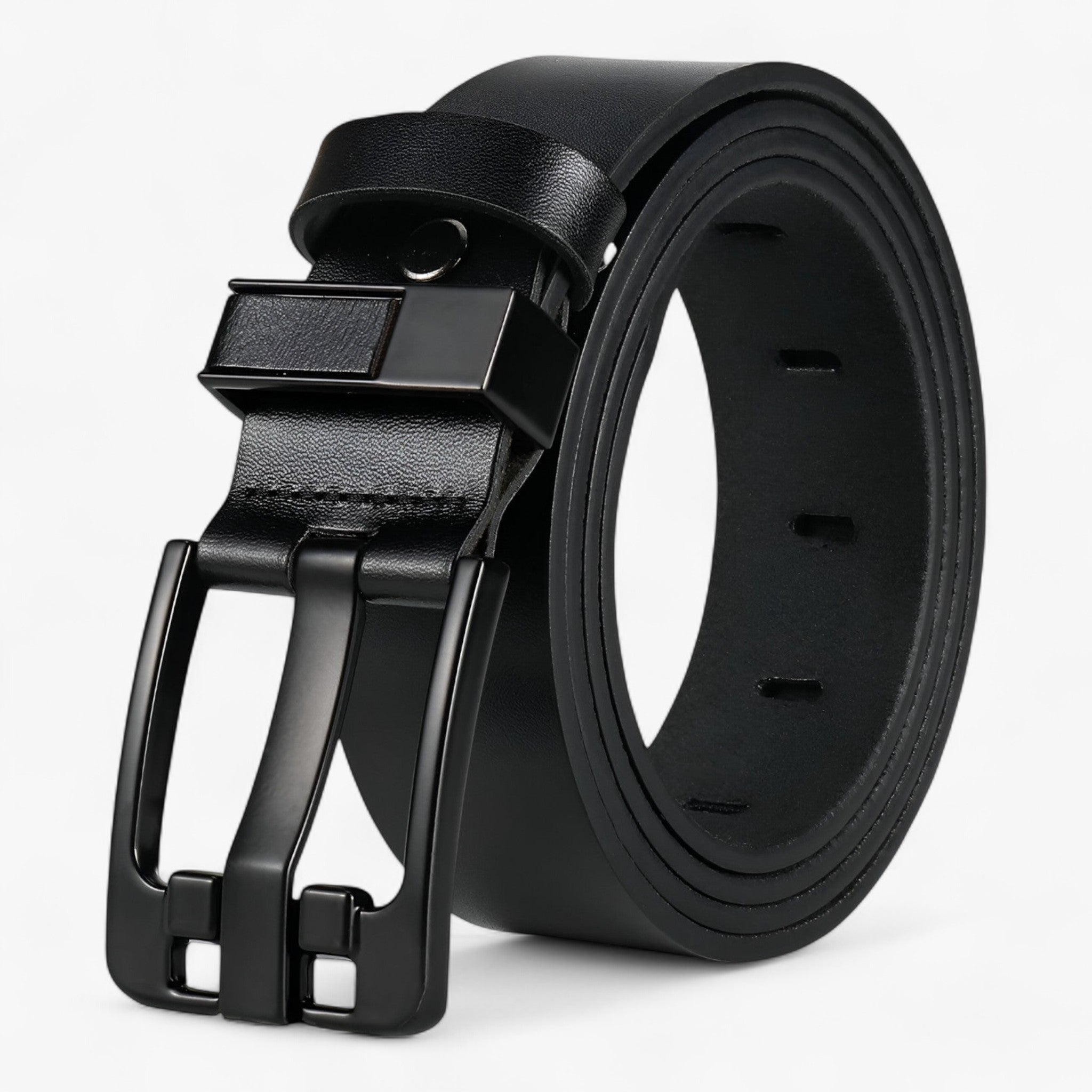 Belts : Heren armband zwart - Stijlvol, duurzaam staal voor elke gelegenheid in Zwart van Pantino