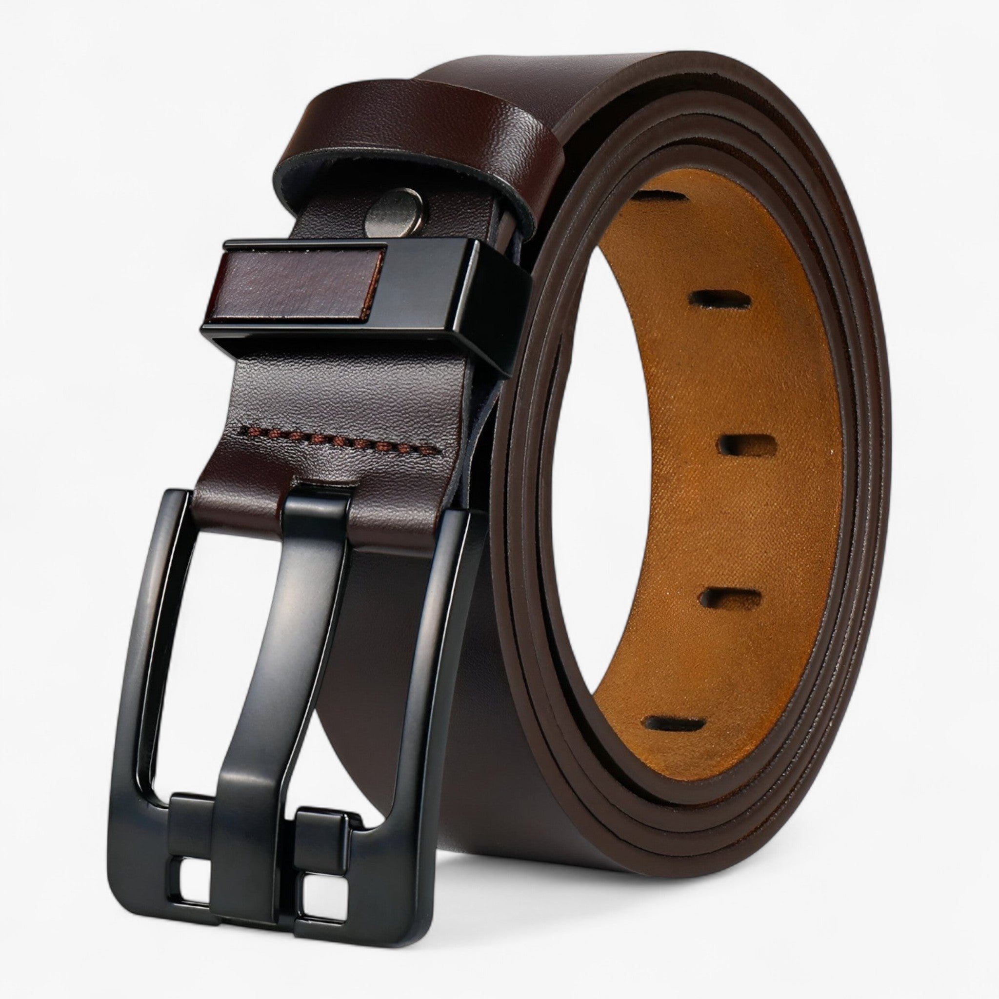 Belts : Heren armband zwart - Stijlvol, duurzaam staal voor elke gelegenheid in Koffie van Pantino