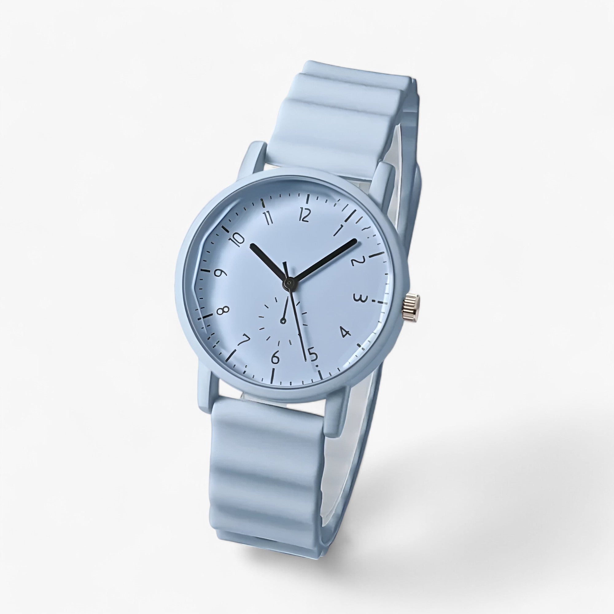 Watches : Horloge Beige - Jelly Watch - Stijlvol Golfhorloge met Siliconen Band in Blauw van Pantino