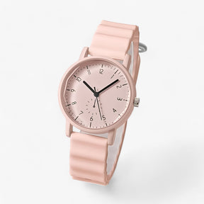 Watches : Horloge Beige - Jelly Watch - Stijlvol Golfhorloge met Siliconen Band in Roze van Pantino