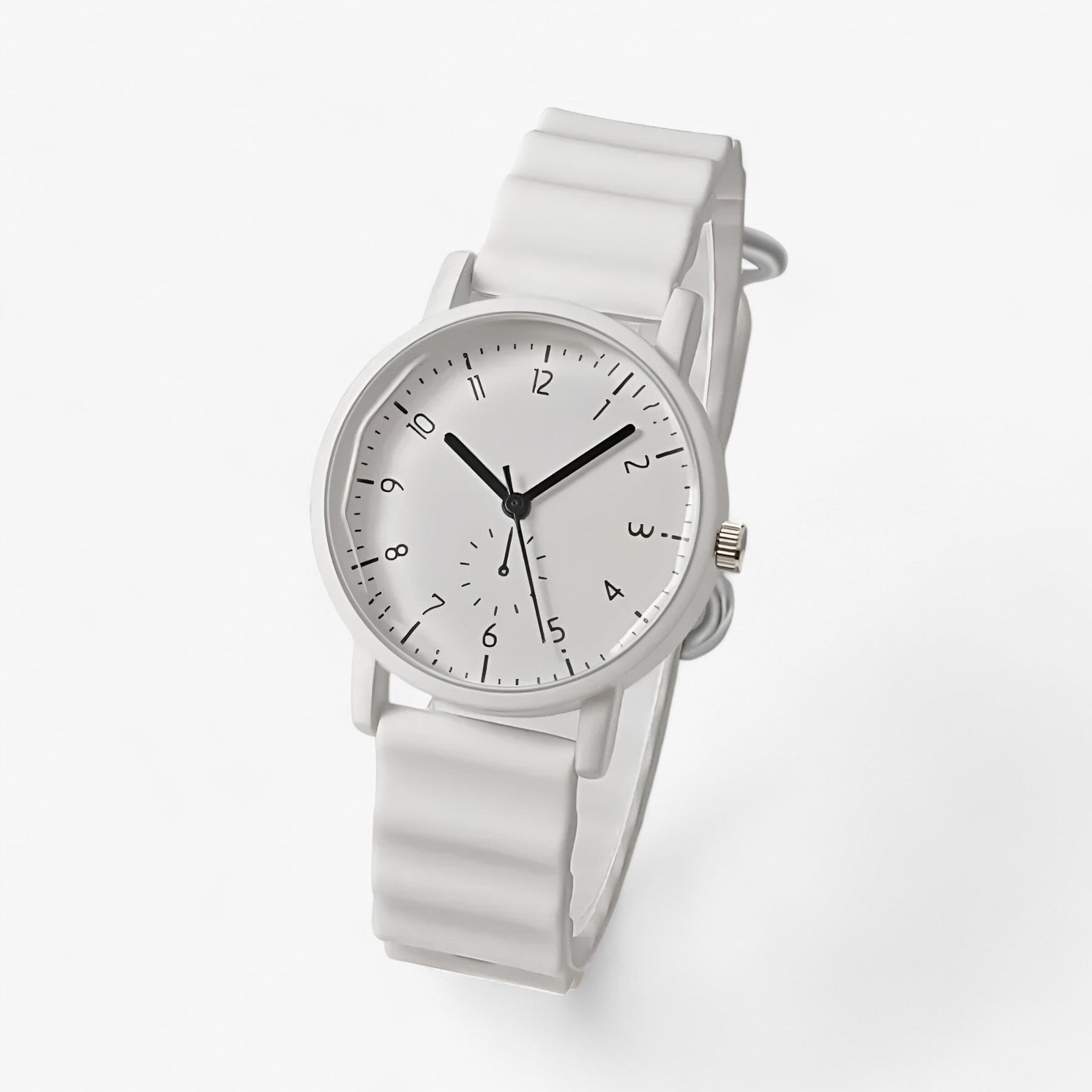 Watches : Horloge Beige - Jelly Watch - Stijlvol Golfhorloge met Siliconen Band in Wit van Pantino