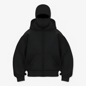 balaclava : Muts Zwart - Fleece Bivakmuts met Volledige Ritssluiting in Zwart van Pantinoshop
