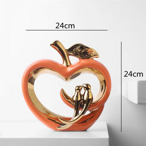 home & garden : Glazed Apple - Keramische Appel Decoratie - Oranje in Oranje van Pantino