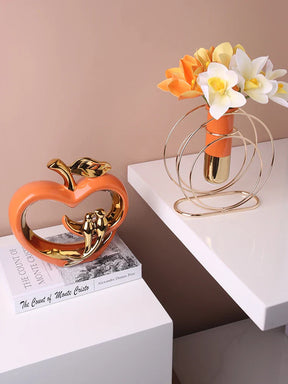 home & garden : Glazed Apple - Keramische Appel Decoratie - Oranje in van Pantino