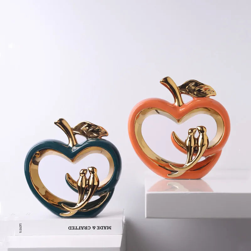 home & garden : Glazed Apple - Keramische Appel Decoratie - Oranje in van Pantino