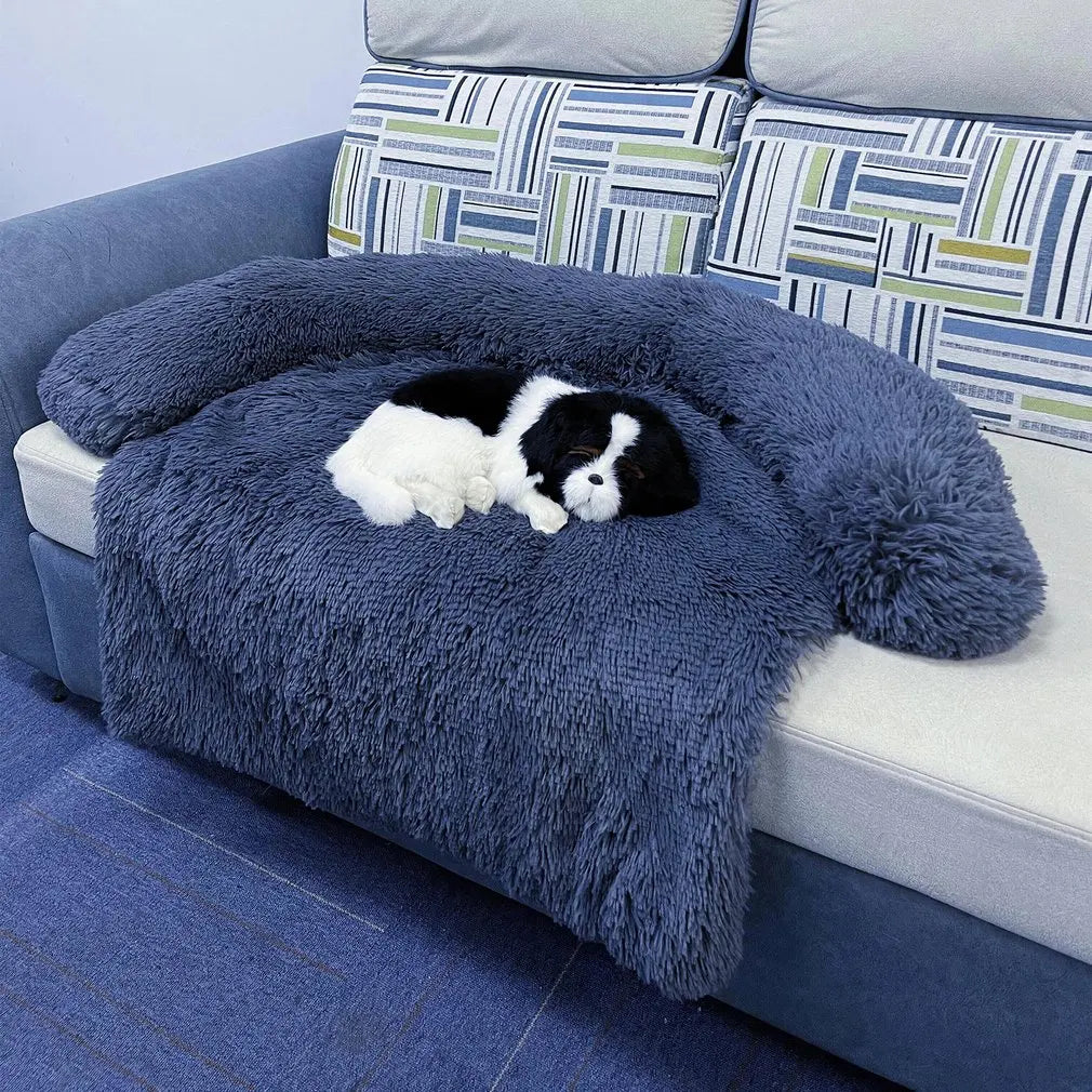 pets : Wasbare Huisdier Sofa Deken Donkerblauw - Pluche Zachte Warmte - Pluche in Small (70x70) Donker Blauw van Pantino