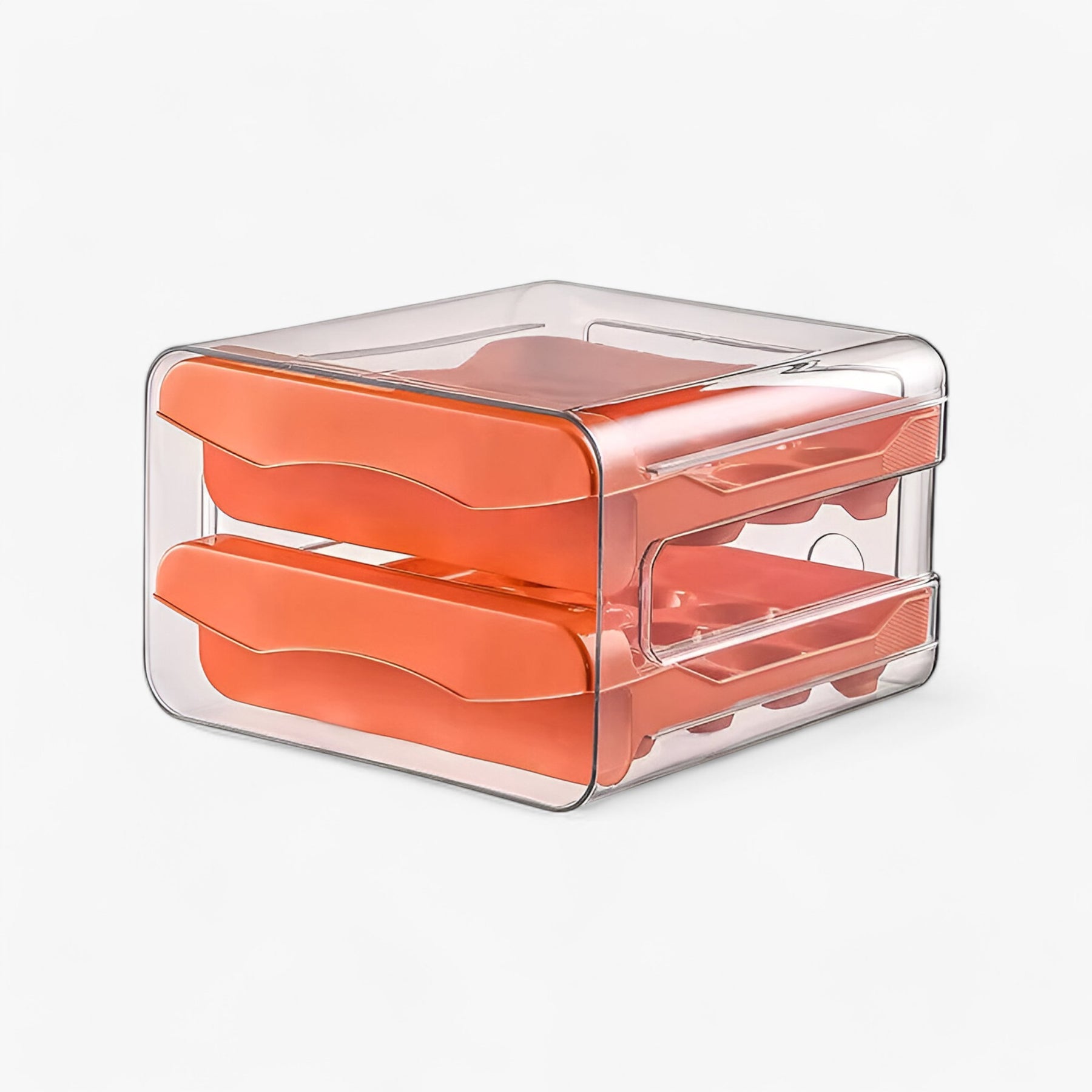 home & garden : Lade-Stijl Eieropslagbox - Donker Khaki in lichtorange van Pantino