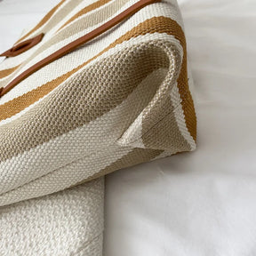 bags : Koreaanse Streep Schoudertas Dames - Trendy Verticale Streep - Synthetisch in van Pantino