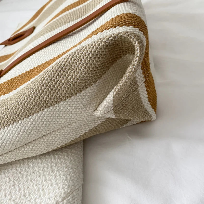 bags : Koreaanse Streep Schoudertas Dames - Trendy Verticale Streep - Synthetisch in van Pantino
